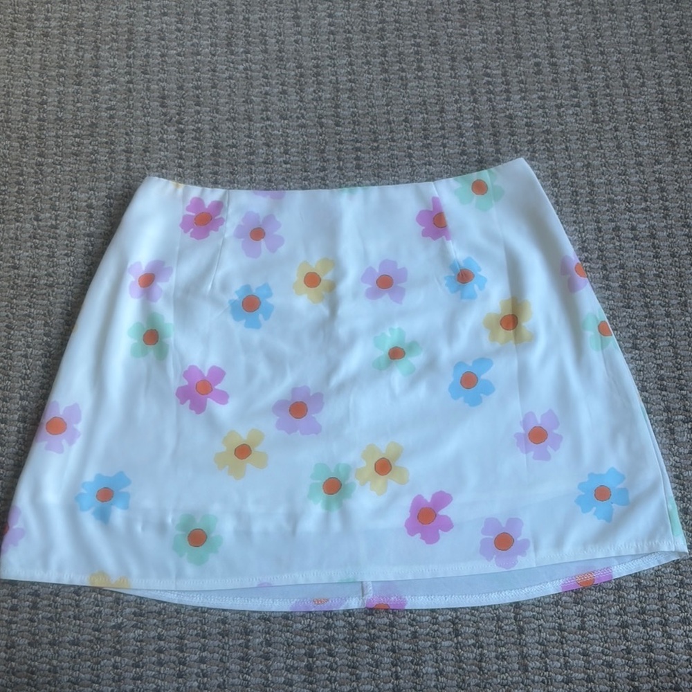 Princess Polly White and Pink A-Line Mini Skirt